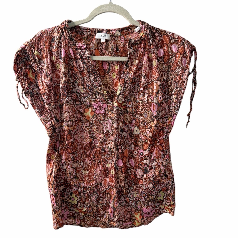 A.L.C. Multicolor Patterned Blouse